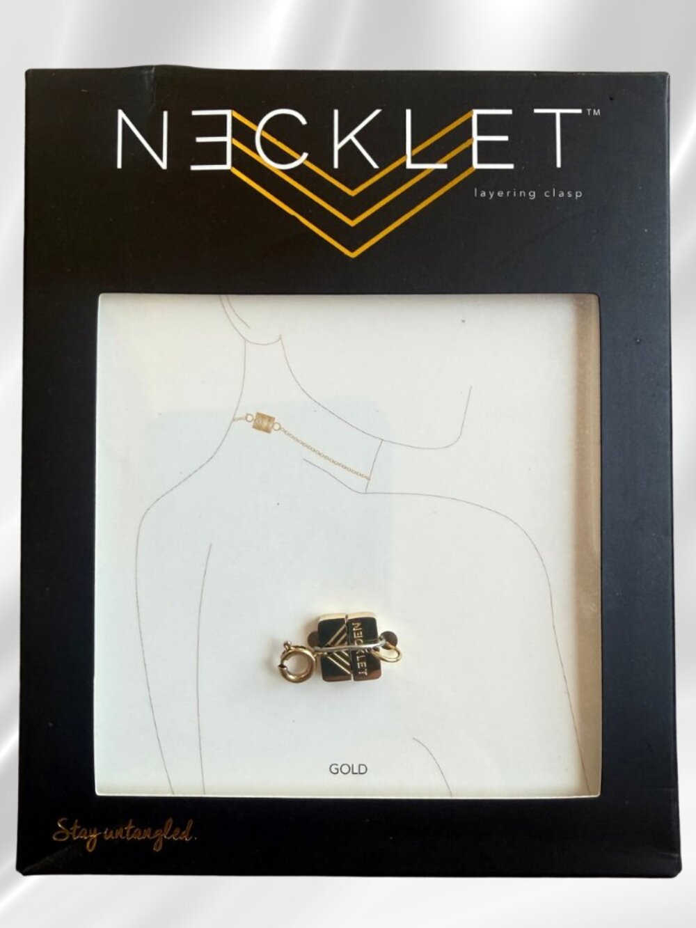 Necklet Gold Single Layering Clasp Magnetic Necklace Detangler 18k Plated